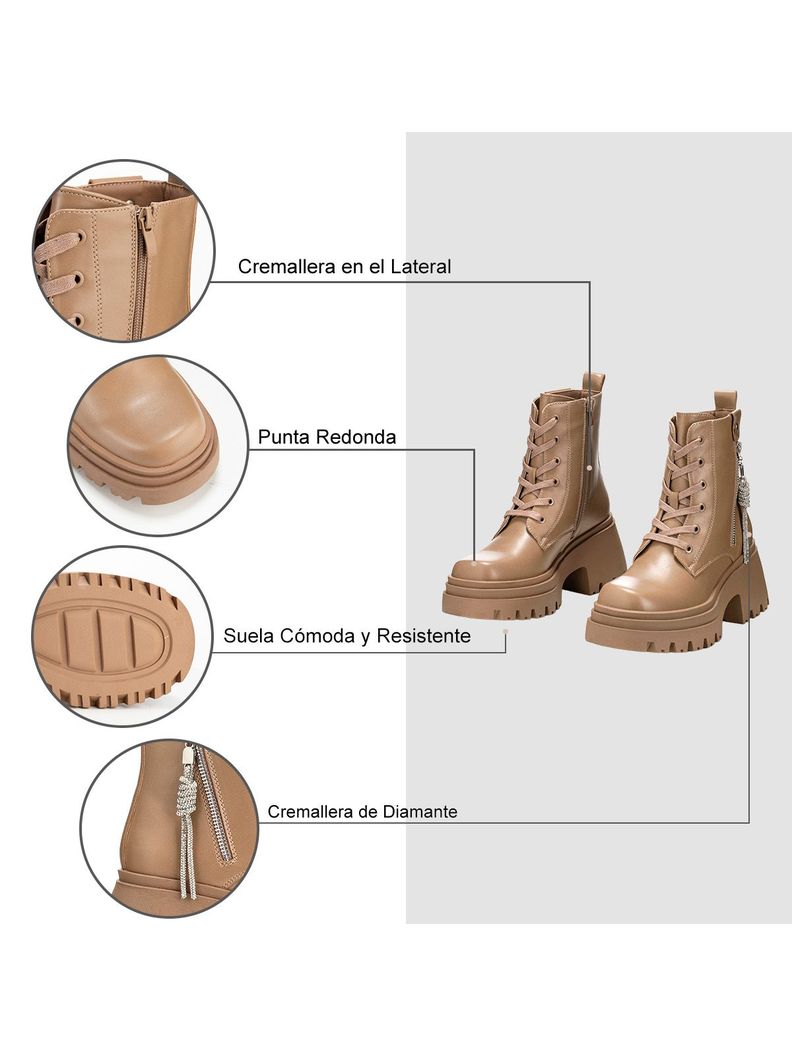 Botin Caqui Casual Mujer Weide DH69-6