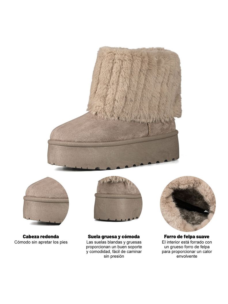 Botin Casual Mujer Vintage Moda Gamuza Con Felpa Weide SL23-6