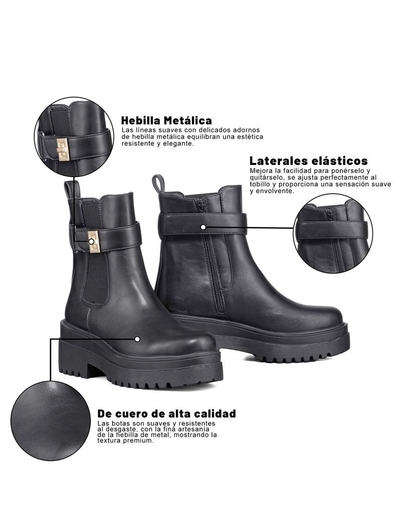 Botin Casual Mujer Eco Cuero Vintage Plataforma Weide RQ81-4