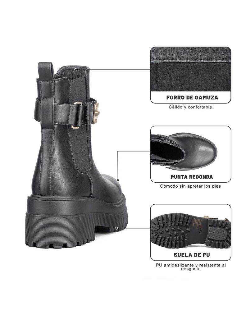 Botin Casual Mujer Eco Cuero Vintage Plataforma Weide RQ81-5