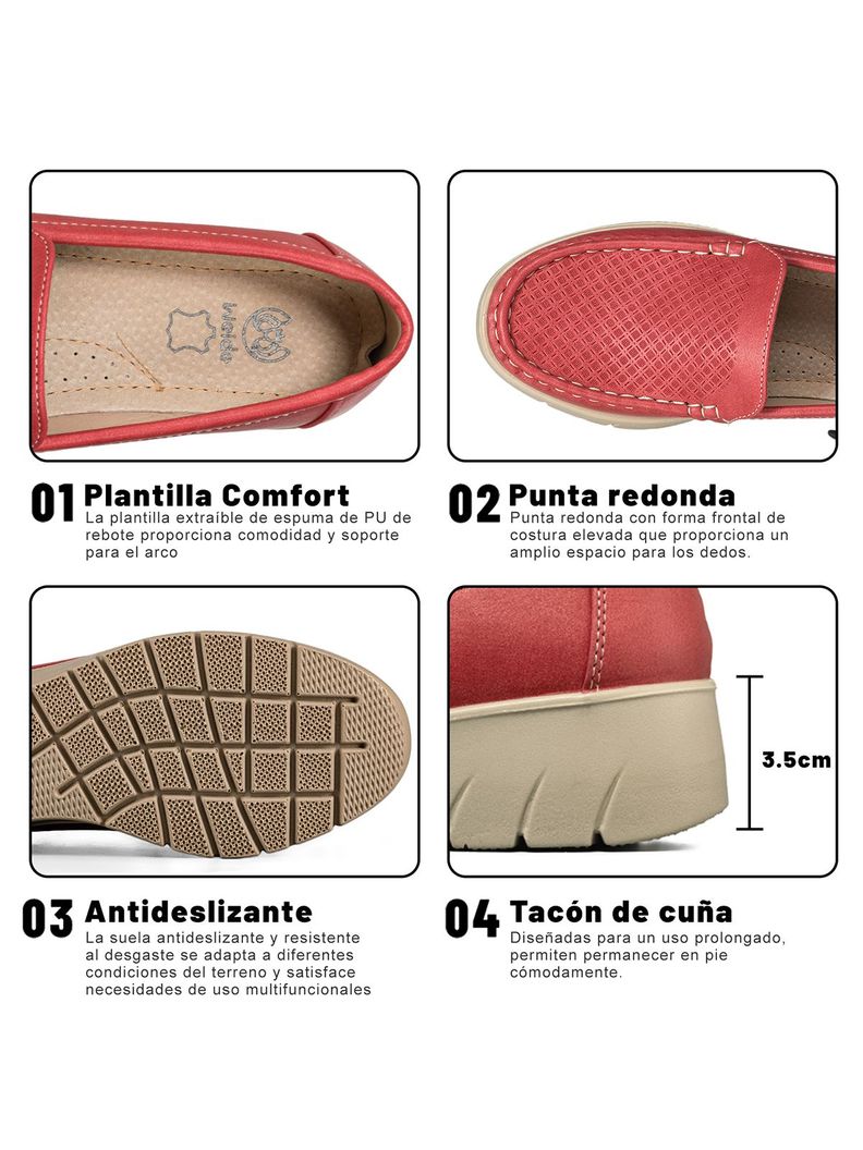 Mocasin Casual Mujer Clasico Comodo Eco Cuero Weide JML12-5
