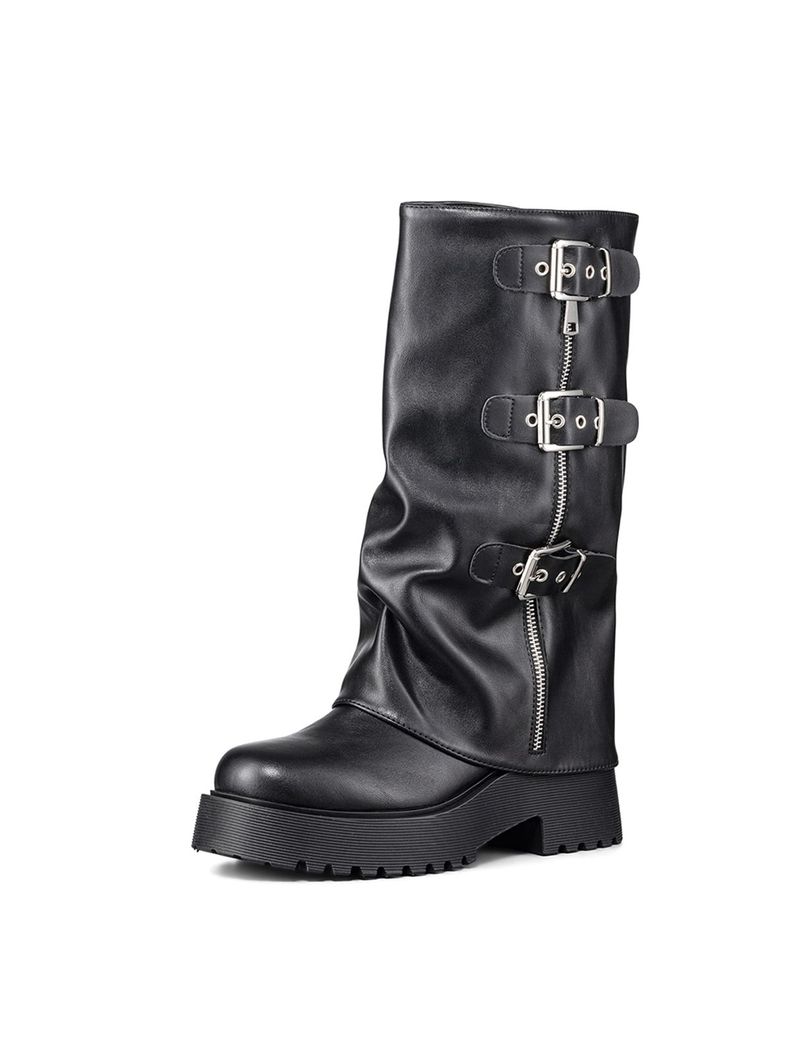 Botas Largas Casual Negro De Moda Mujer Weide RQ80-0