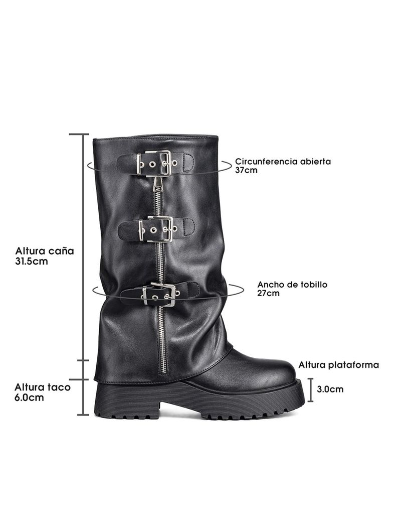 Botas Largas Casual Negro De Moda Mujer Weide RQ80-5