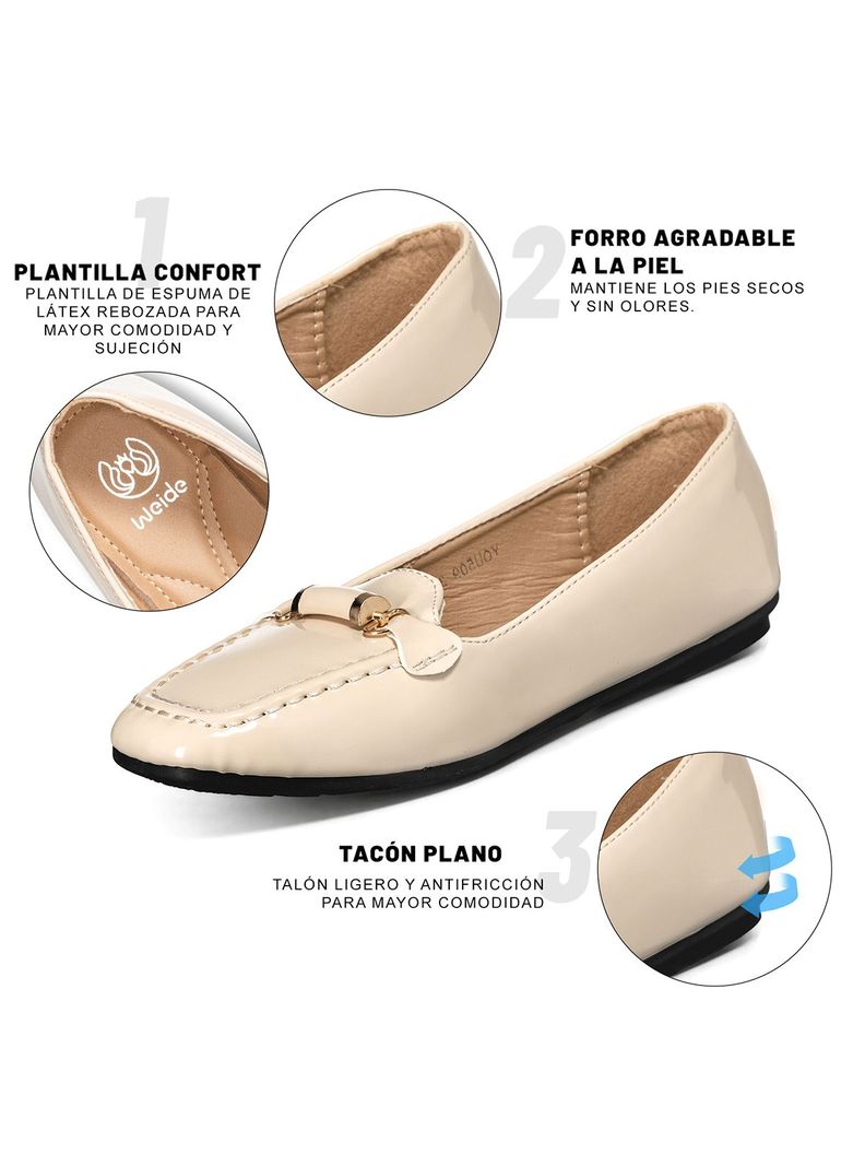Mocasin Casual Mujer Vintage Charol Plano Weide YOU509-4