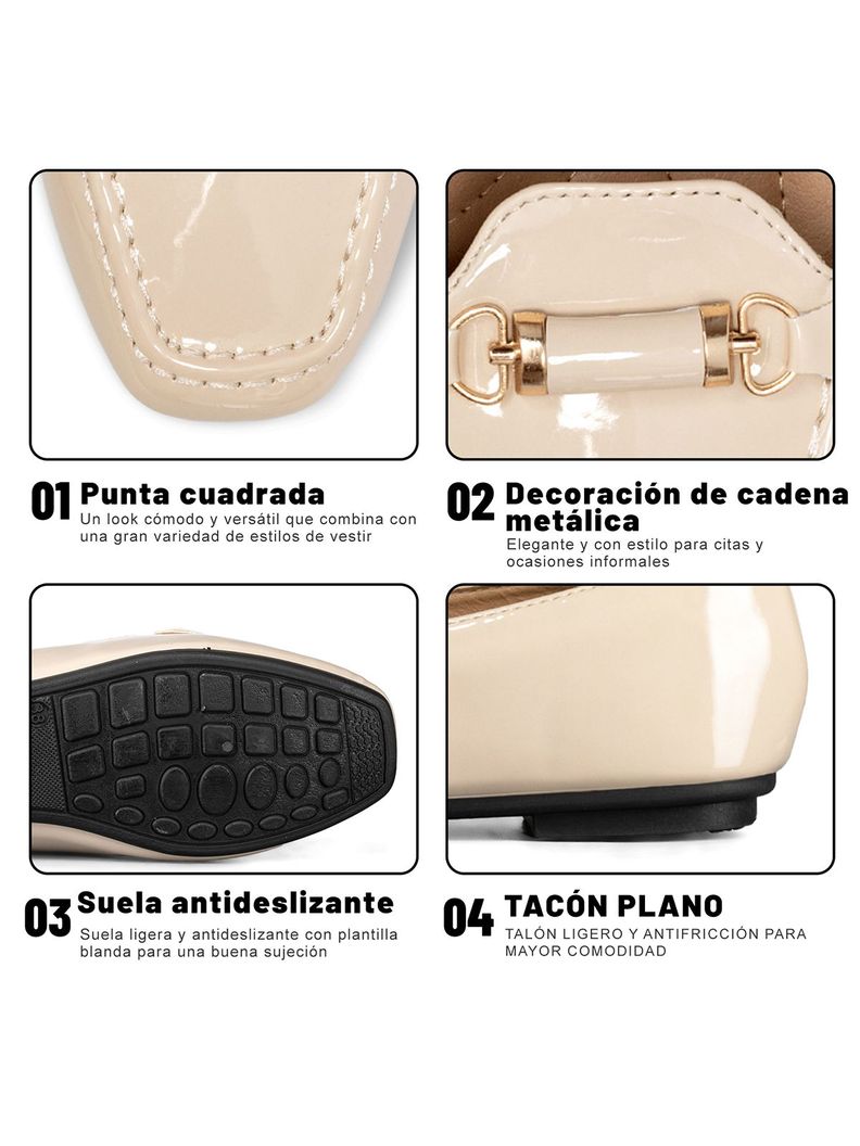Mocasin Casual Mujer Vintage Charol Plano Weide YOU509-5