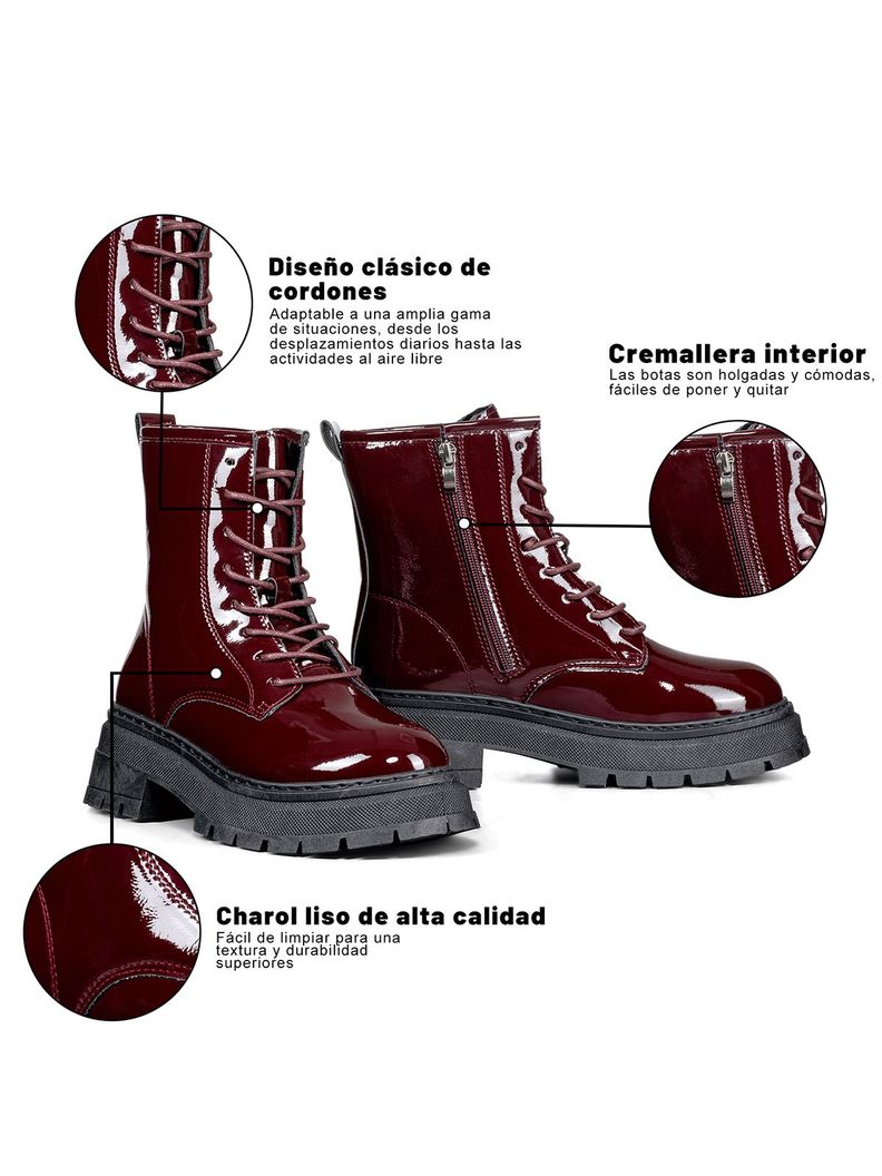 Botin Casual Mujer Burdeo Plataforma Weide SL30-4
