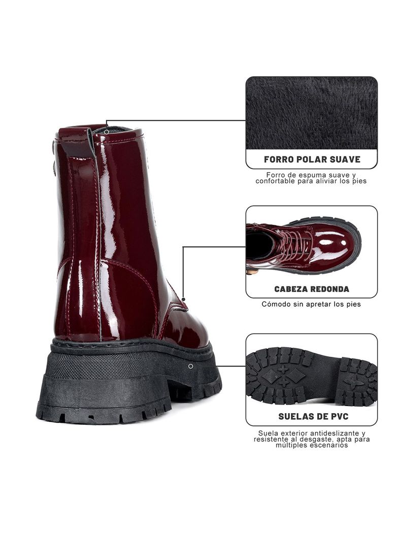 Botin Casual Mujer Burdeo Plataforma Weide SL30-5