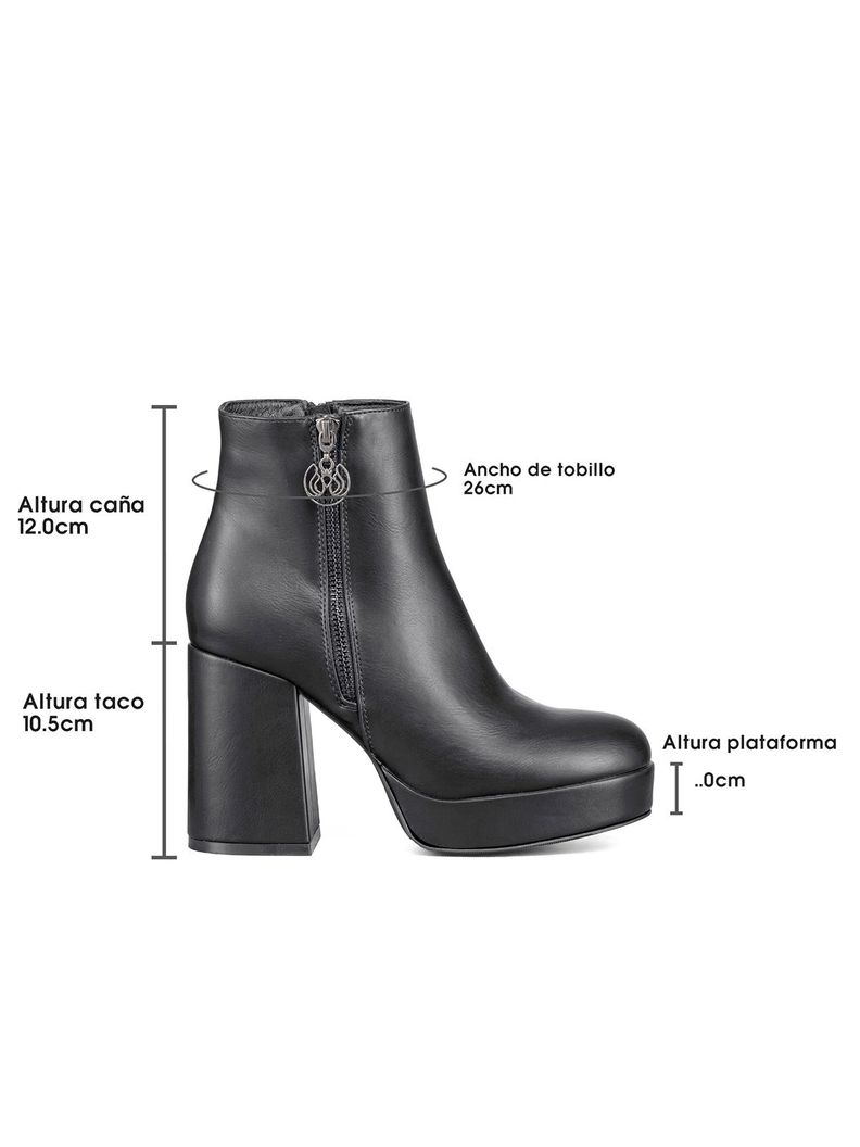 Botin Casual Mujer Eco Cuero Tacon Grueso Clasico Weide DH80-3