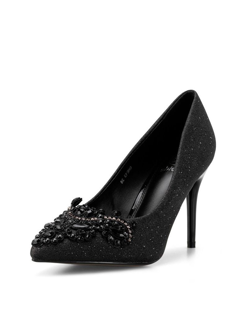 Zapato Taco Alto Negro Fiesta GHE13 Weide-0