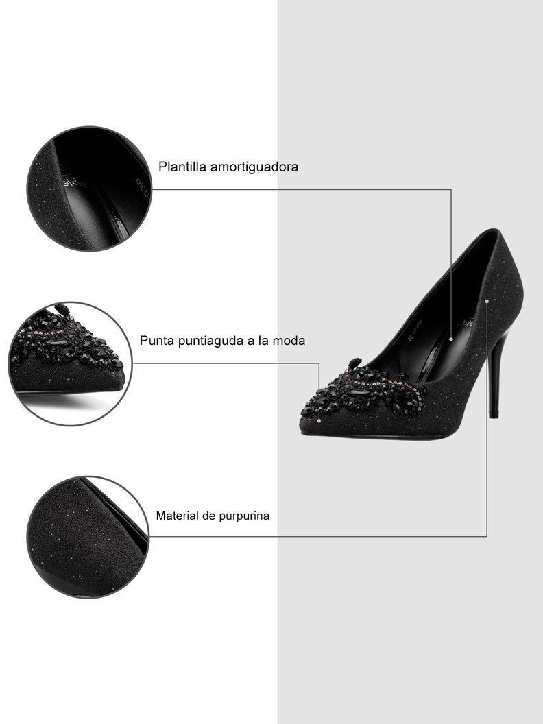 Zapato Taco Alto Negro Fiesta GHE13 Weide-5