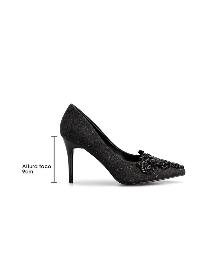 Zapato Taco Alto Negro Fiesta GHE13 Weide-4