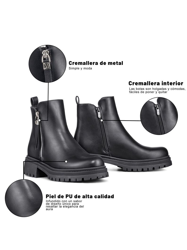 Botin Casual Mujer Eco Cuero Plataforma Vintage Weide ZS67-4