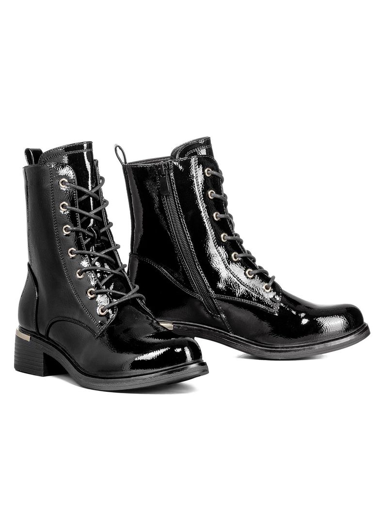 Botin Casual Mujer Charol Clasico Moda Weide HX506-2