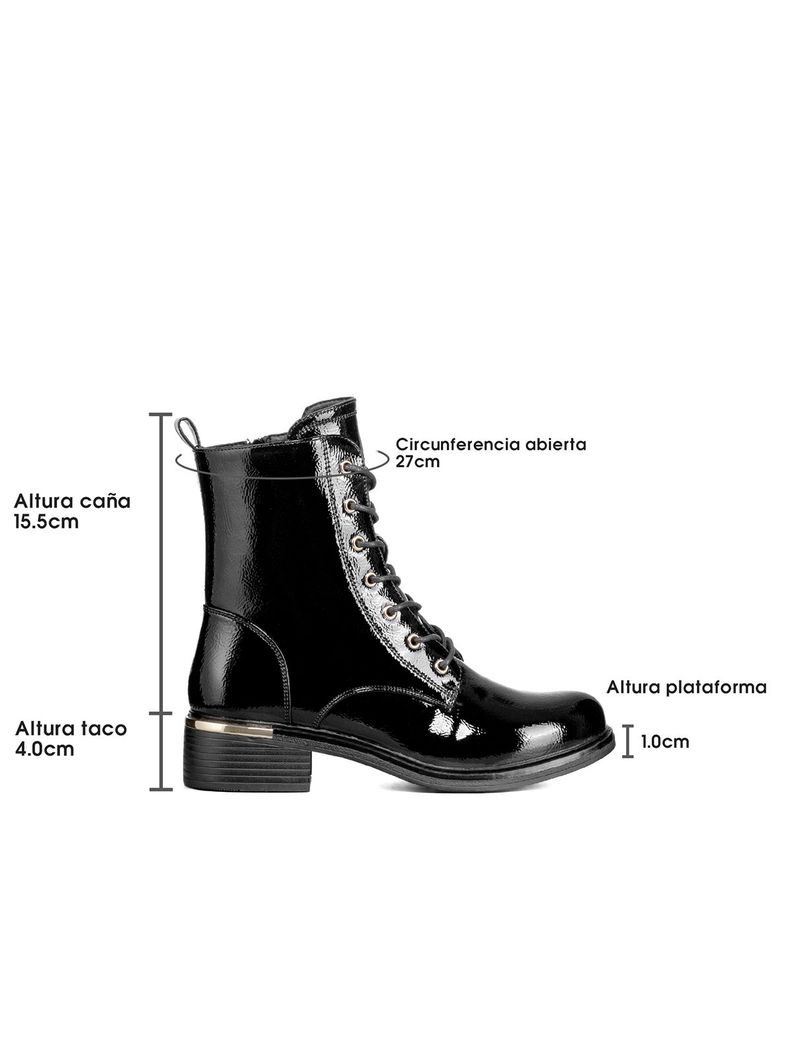 Botin Casual Mujer Charol Clasico Moda Weide HX506-4