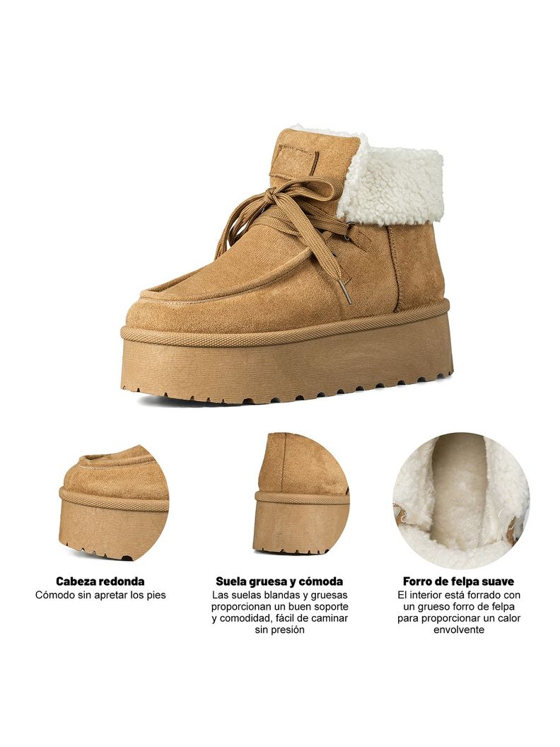 Botin Casual Mujer Gamuza Felpa Antideslizante Weide LT202-4