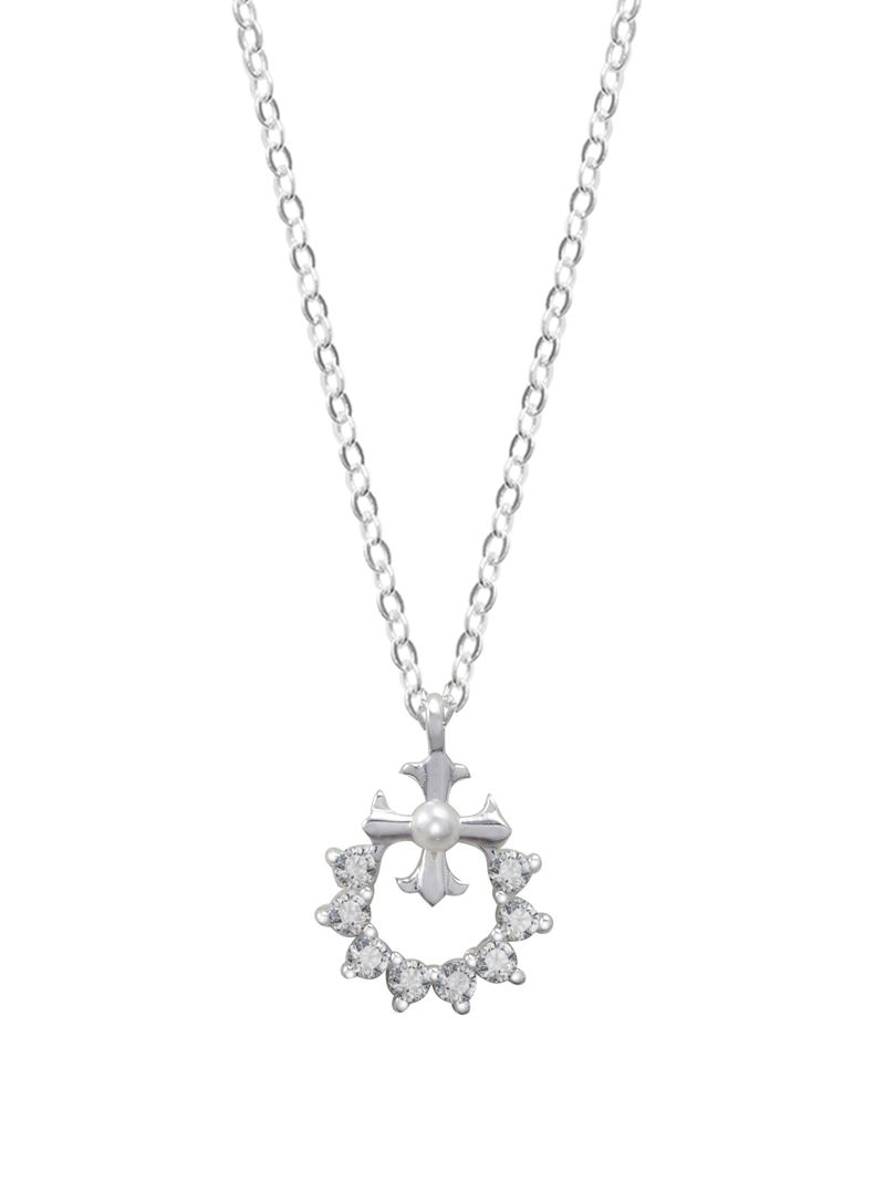 Collar cruz con cristal Swarovski-0