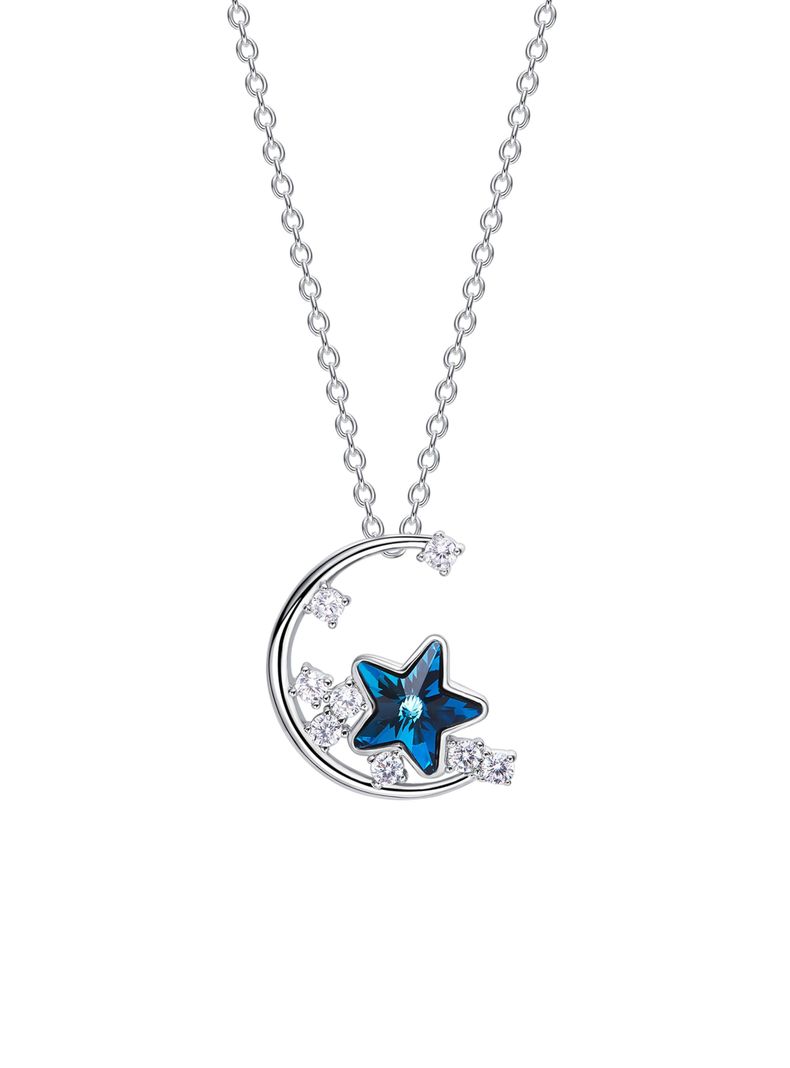 Collar sweet star con cristal azul-0