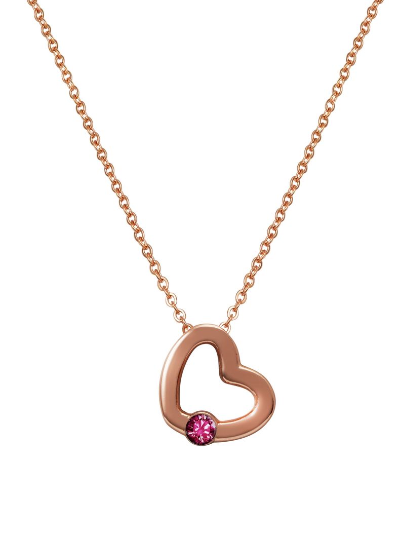 Collar corazón y cristal rosado Rose Gold-0
