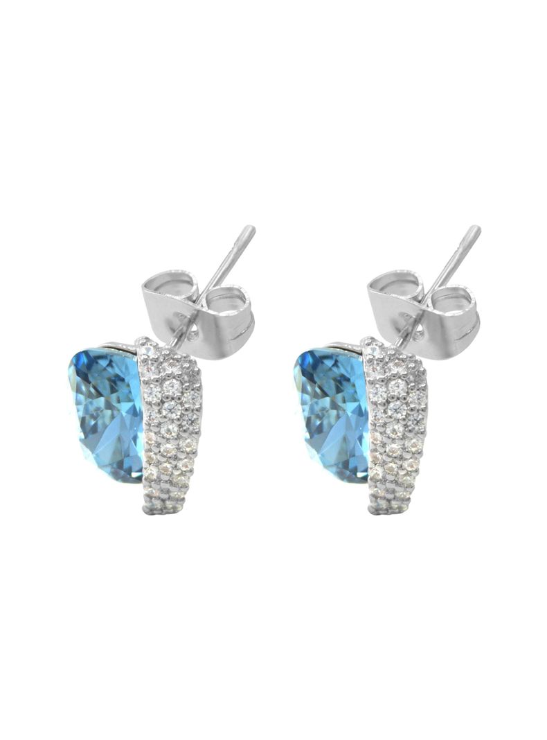 Aro pegado forma irregular cristal azul-0
