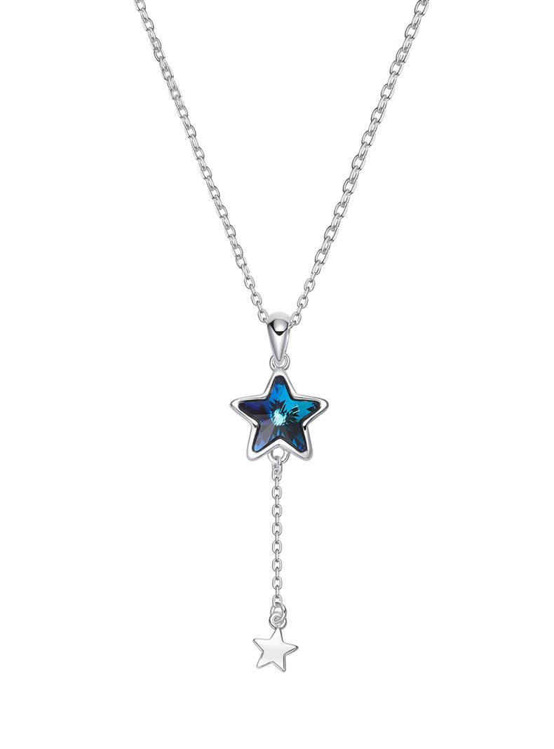 Collar little Star con crstales azules y blancos-0