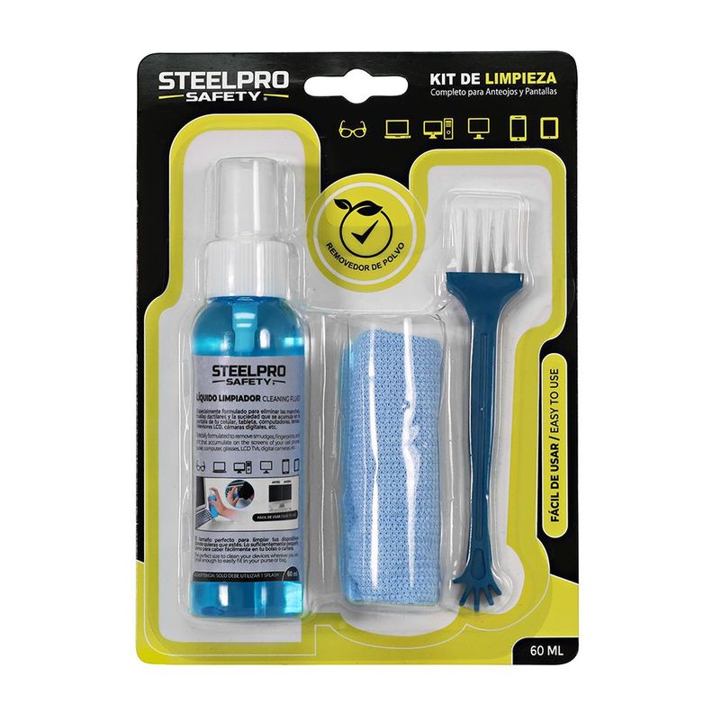 Kit de Limpieza para Lentes y Pantallas Steelpro Blanco