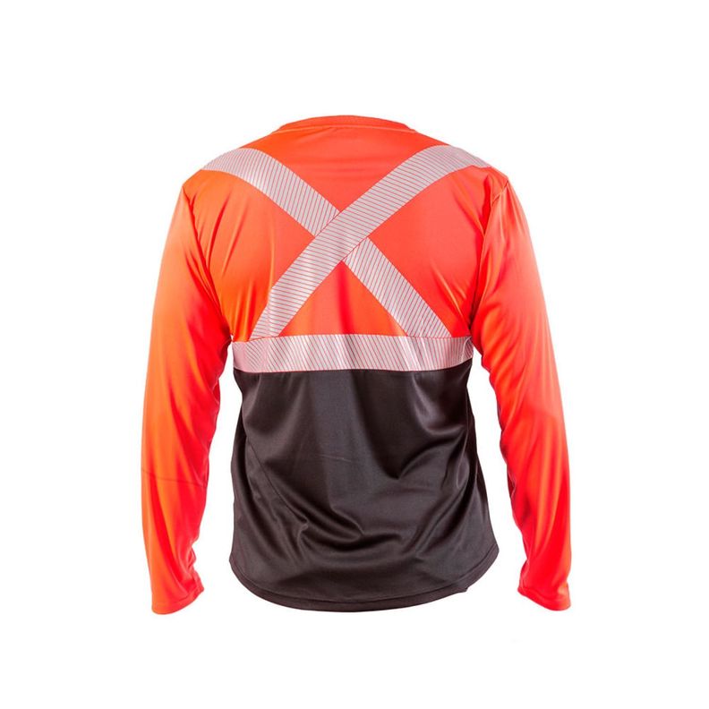 Polera Reflectiva HW Rojo Fluor Manga Larga-1