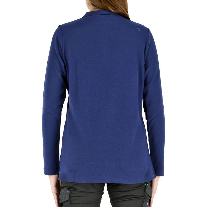 Polera Pique Quebec Manga Larga Mujer Azul-1