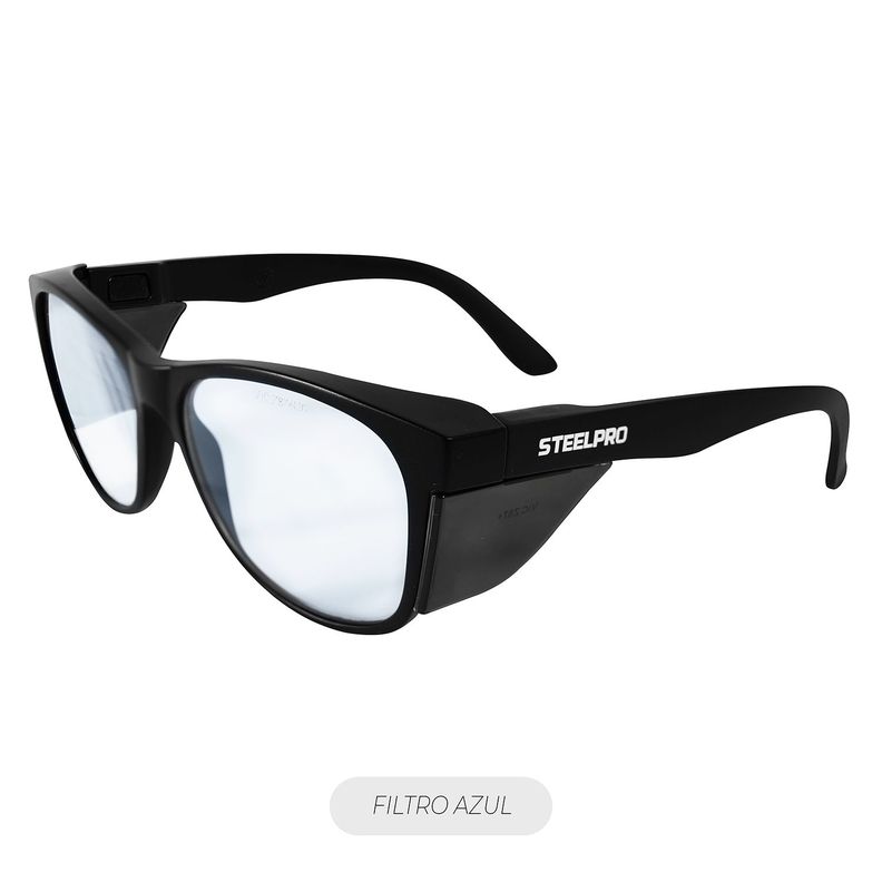 Lente Seguridad Safeblack Claro Blue Blocker Steelpro Blanco