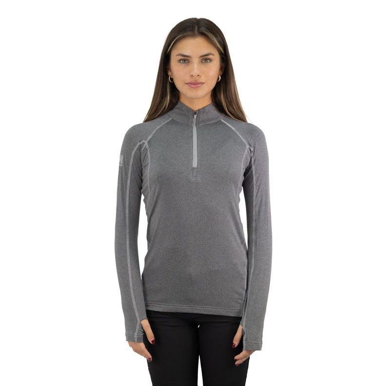Polera Dry Fit HW SPX Manga Larga Mujer Carbon Grey