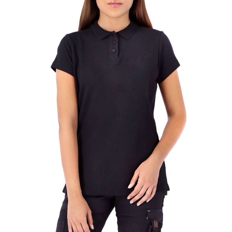 Polera Pique QUEBEC Manga Corta Negro Mujer-0