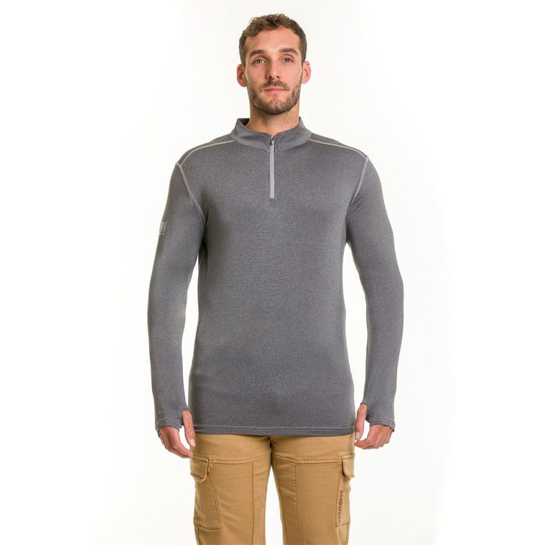 Polera Dry Fit HW SPX Manga Larga Hombre Carbon Grey-0