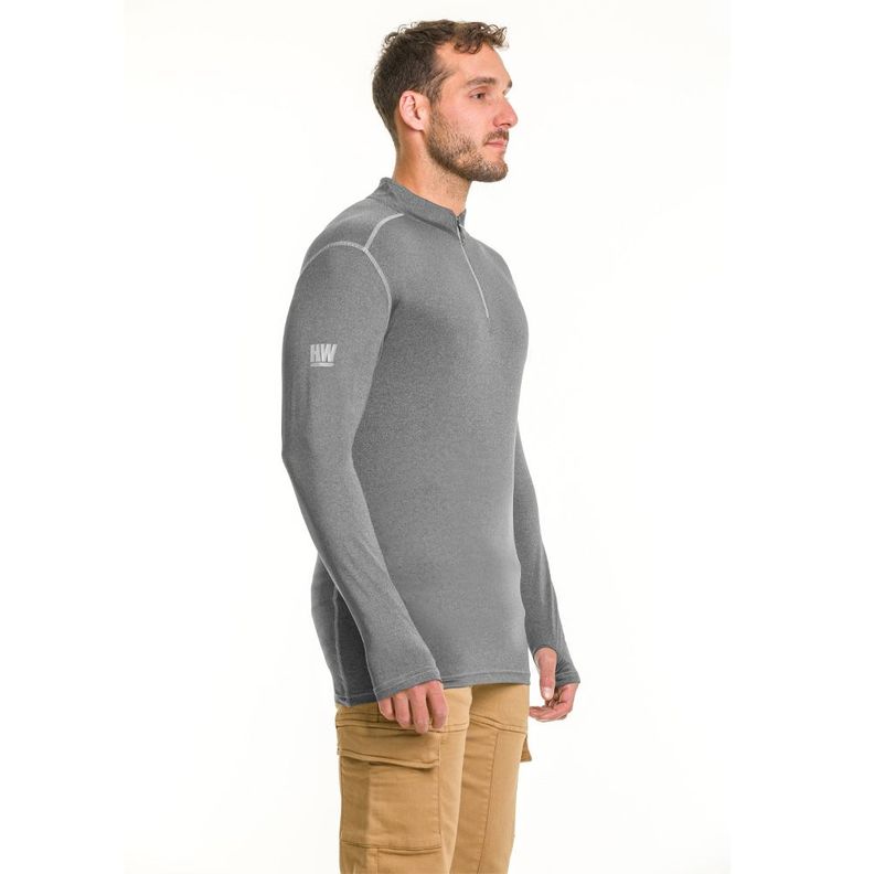 Polera Dry Fit HW SPX Manga Larga Hombre Carbon Grey-2