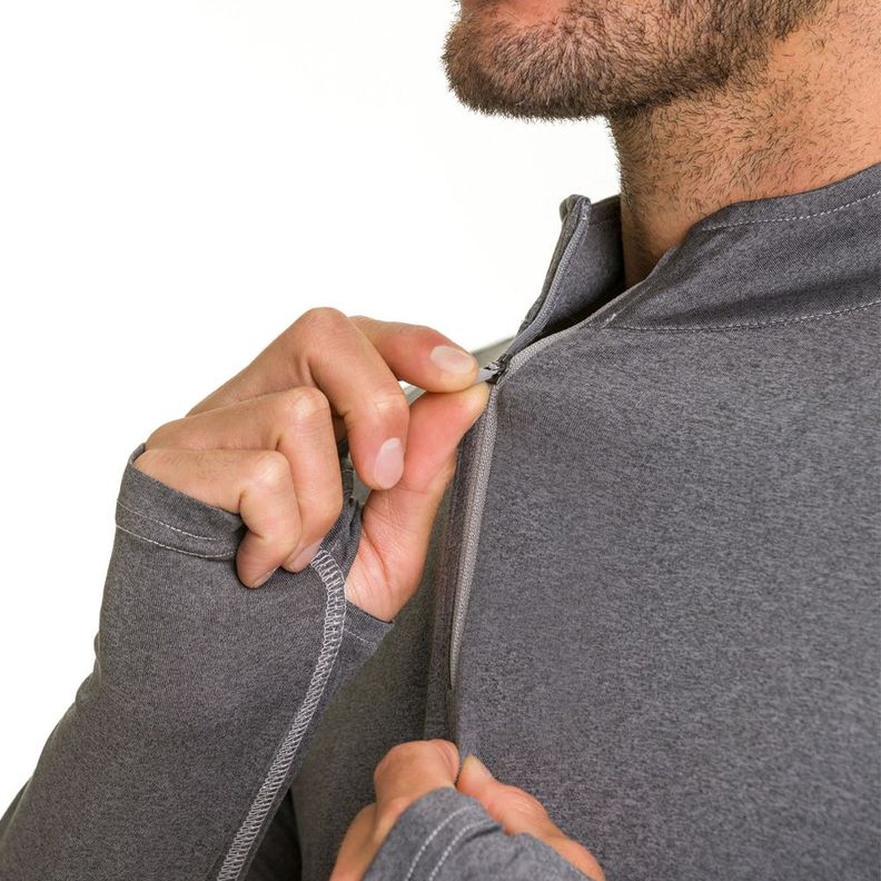 Polera Dry Fit HW SPX Manga Larga Hombre Carbon Grey-4