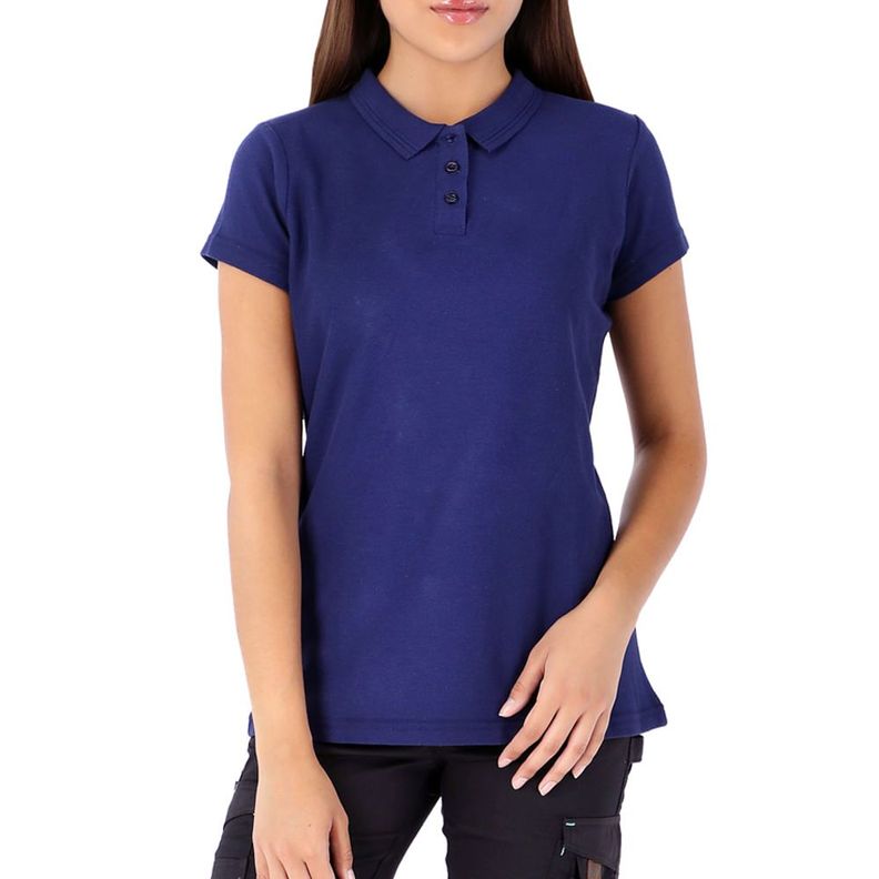 Polera Pique QUEBEC Manga Corta Azul Mujer-0