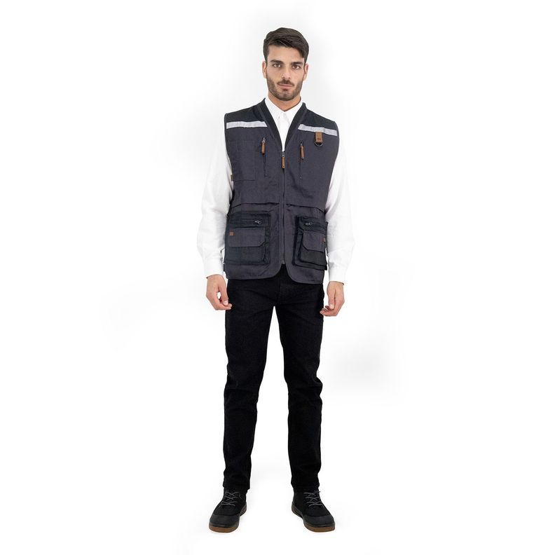 Chaleco Geologo Gabardina Quebec Gris