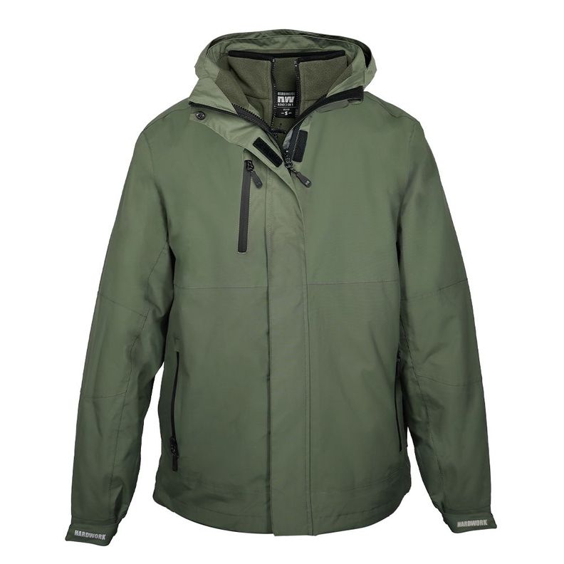 Parka Desmontable HW Reno 3 en 1 Verde Oliva-0