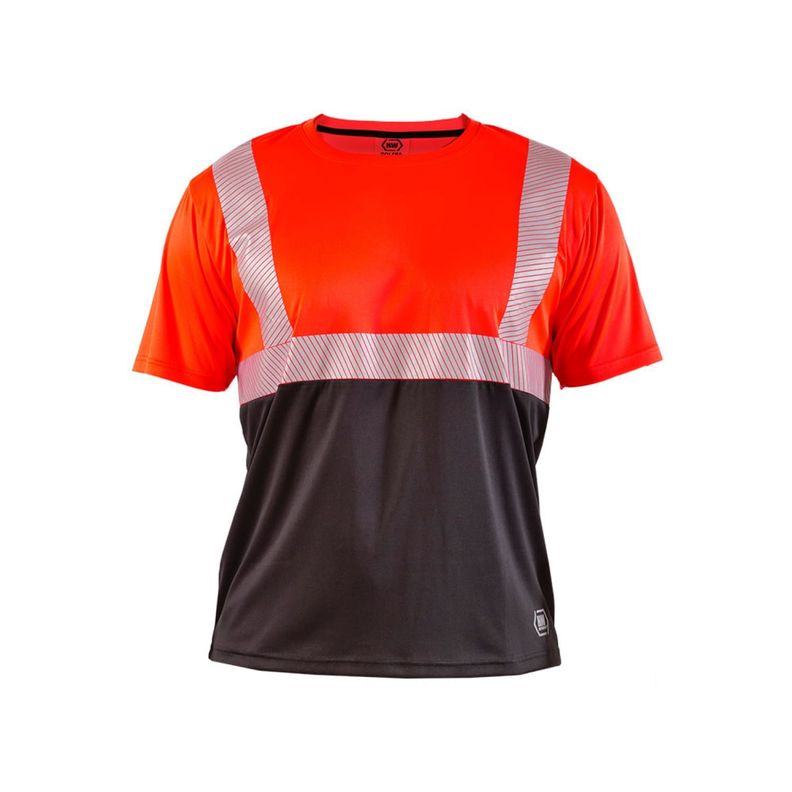Polera Reflectiva HW Rojo Fluor Manga Corta-0
