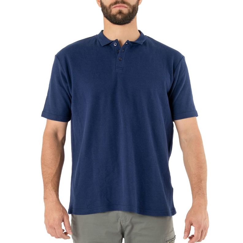 Polera Pique Quebec Manga Corta Azul-2