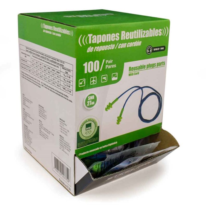 Tapón Auditivo Tpr Ep-T06C En Bolsa (100 Pares)-1