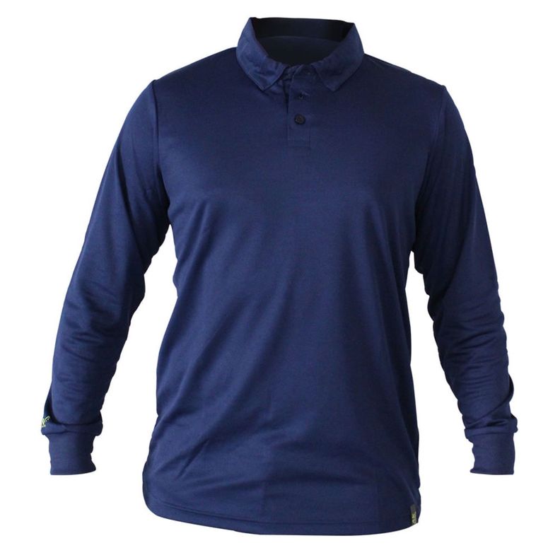 Polera Cooldry Quebec Manga Larga Azul-0