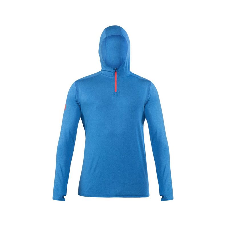 Polera Dry Fit Hw Spx C/ Gorro Manga Larga Hombre Blue-0