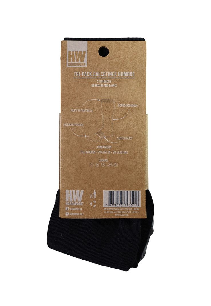 hide BARK / THE TIME HAS COME＋3枚 Tripack Calcetines HW Algodón Hombre Hardwork | Paris.cl