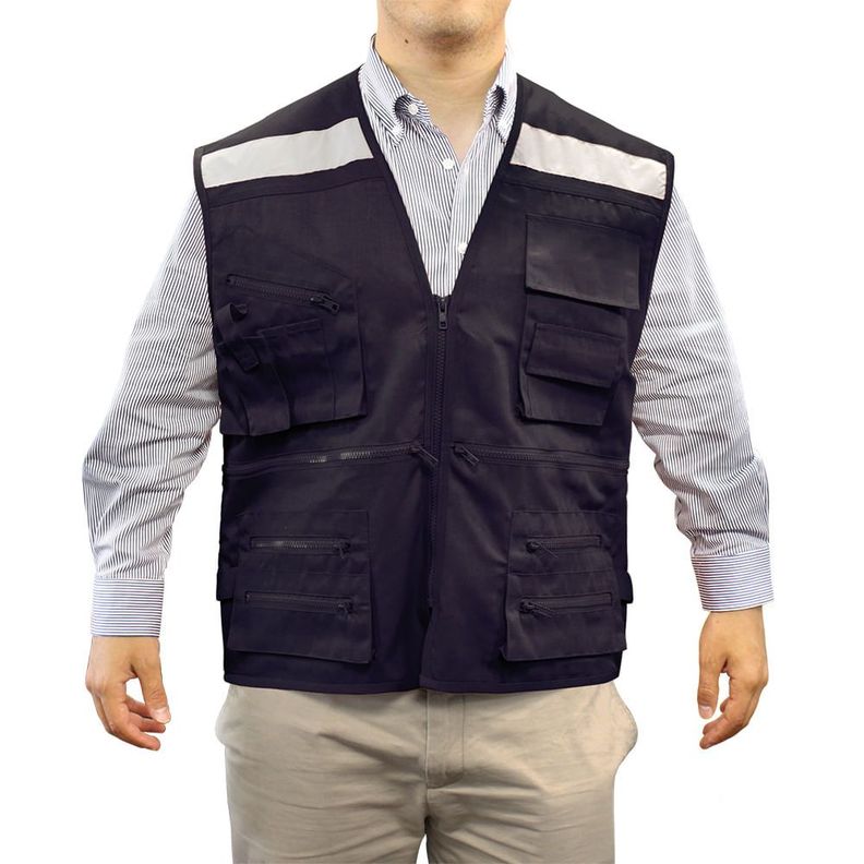 Chaleco Geólogo Poplin con Cinta Azul-0