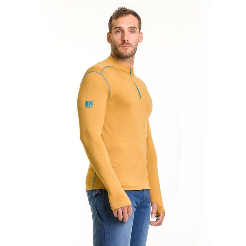 Polera Dry Fit HW SPX Manga Larga Hombre Mustard-2