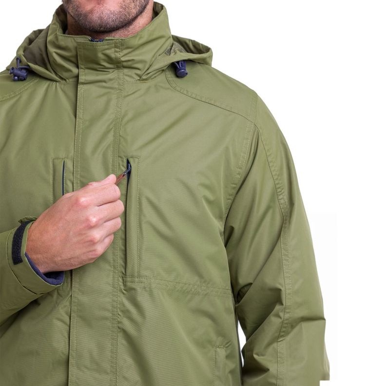 Parka Desmontable Quebec Ottawa 3 en 1 Verde Oliva-4