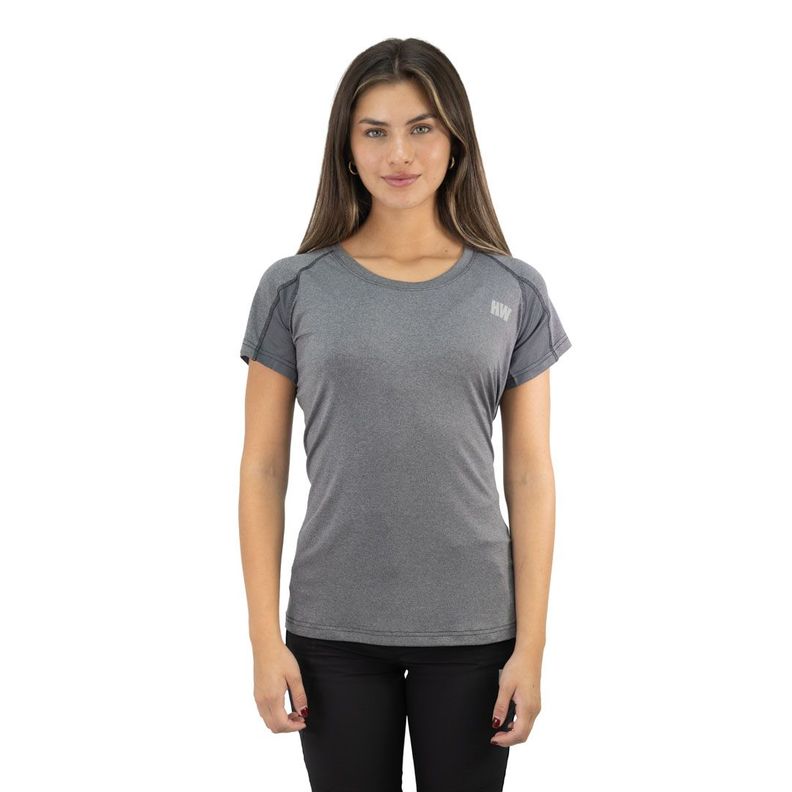Polera Dry Fit HW SPX Manga Corta Mujer Carbon Grey Gris XS