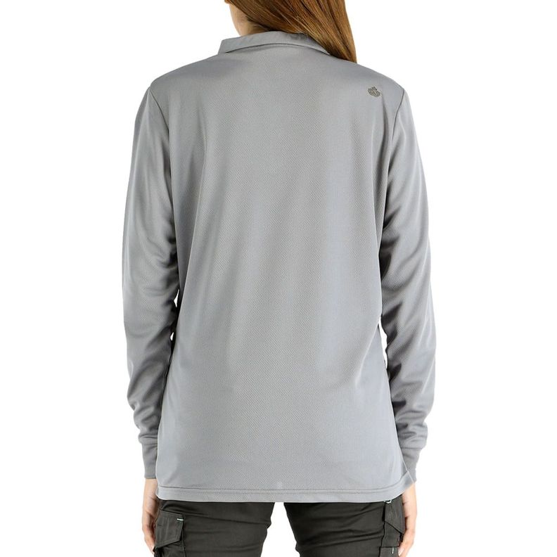 Polera Cooldry quebec Manga Larga Mujer Gris-3