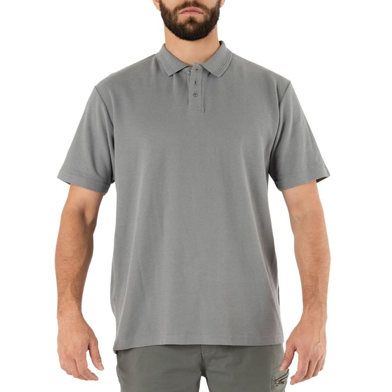 Polera Pique Quebec Manga Corta Gris-0
