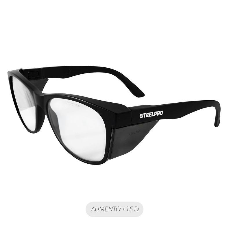 Lente Seguridad Safeblack Claro Full Reader +1.5D Steelpro Blanco