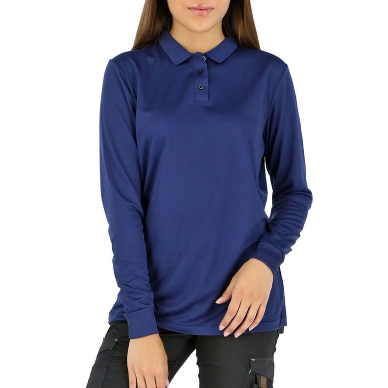 Polera Cooldry quebec Manga Larga Mujer Azul-2